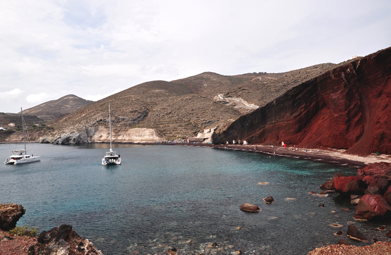 Santorini czerwona plaża