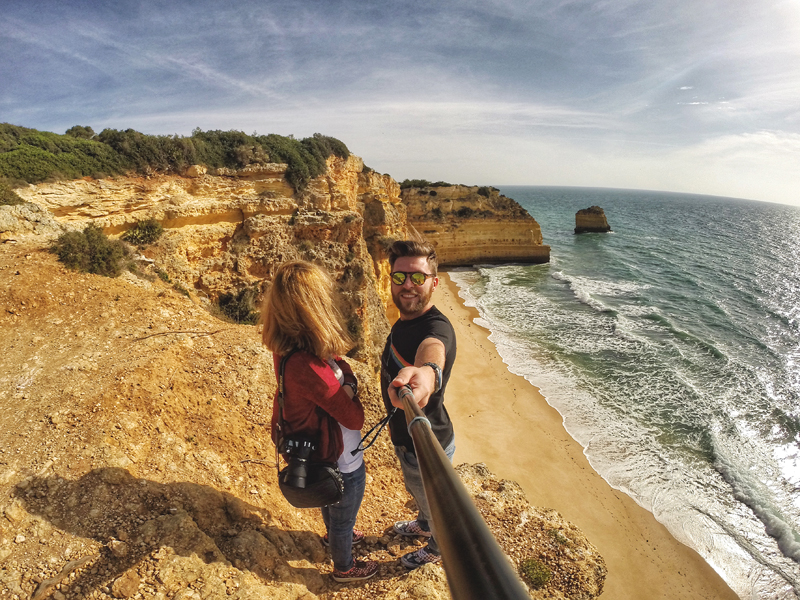 selfie plaża Portugalia