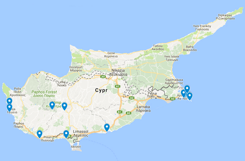 Cypr mapa