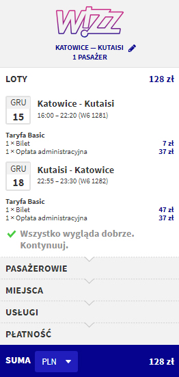 gruzja tanie bilety