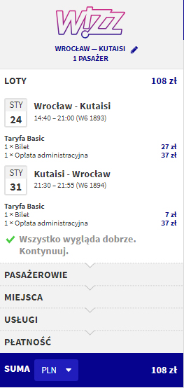 gruzja tanie loty
