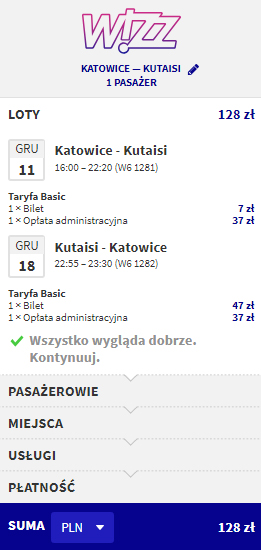 tanie loty gruzja