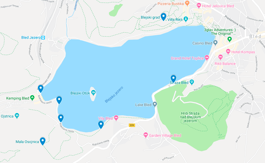 Mapa Jezioro Bled