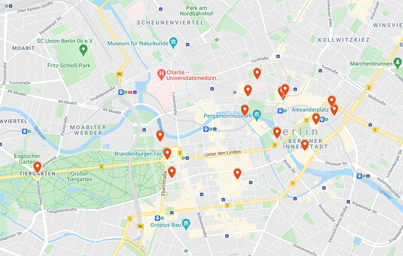 Atrakcje Berlina mapa