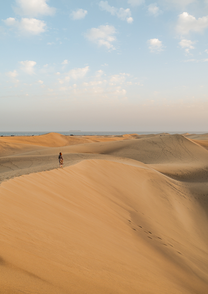 Wydmy Maspalomas o zachodzie słońca - Gran Canaria
