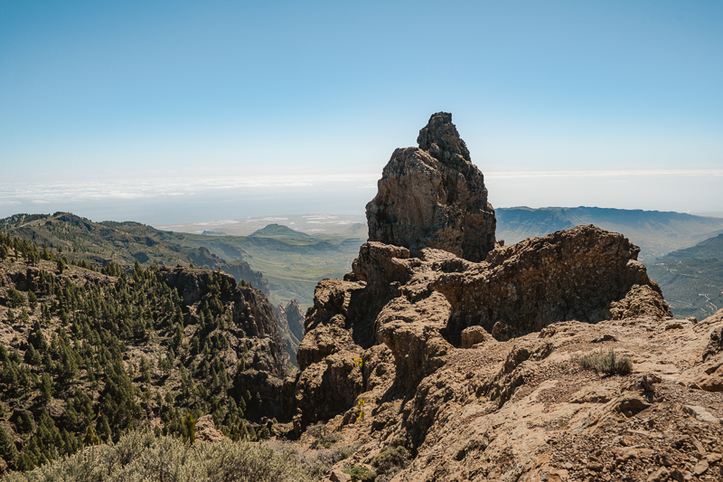 Widok z Pico de las Nieves na górzyste wnętrze Gran Canarii